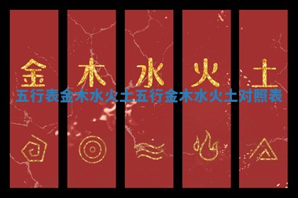 五行表金木水火土_五行金木水火土对照表