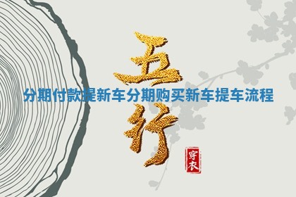 分期付款提新车 分期购买新车提车流程