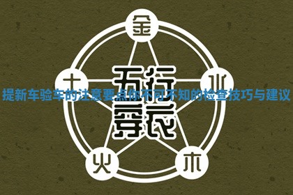 提新车验车的注意要点你不可不知的检查技巧与建议