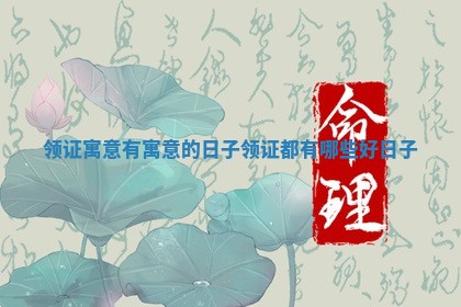 领证寓意有寓意的日子_领证都有哪些好日子